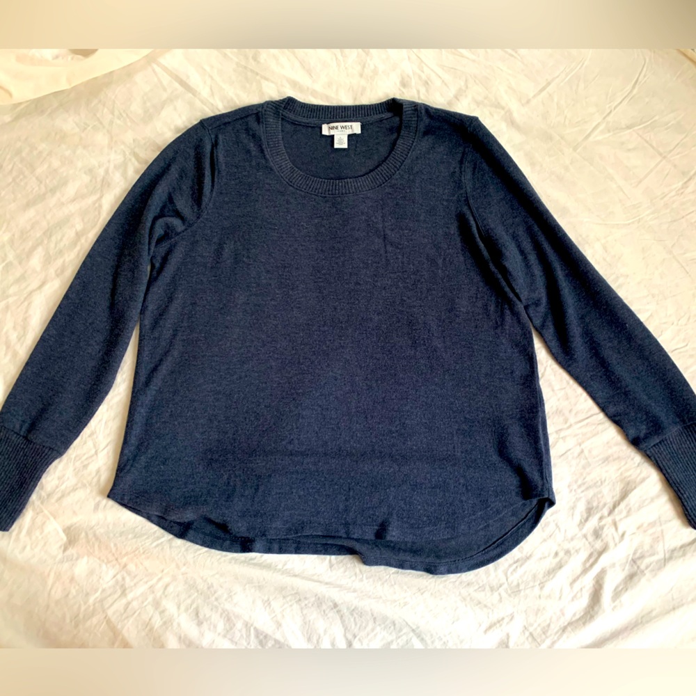 Nine West Navy Blue Pullover Sweater